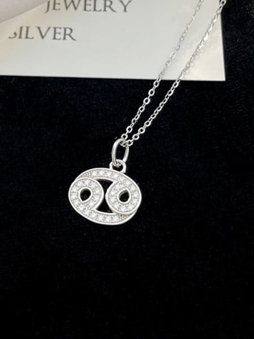 NS984 [Platinum Cancer] 925 Sterling Silver Cubic Zirconia Constellation Dainty Necklace